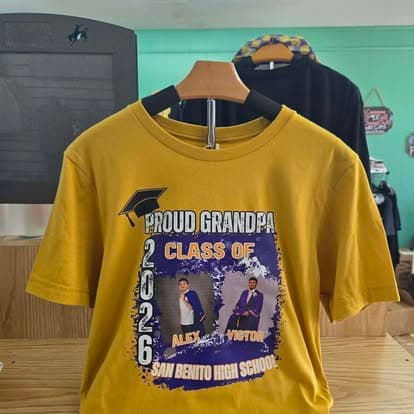 A graduation tee custom printed for the occasion.