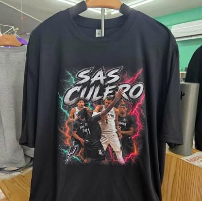A custom team basketball tee printed with a full roster.